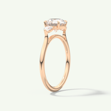1.5 CT Round Cut Three Stone Moissanite Engagement Ring