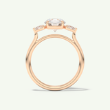 1.5 CT Round Cut Three Stone Lab-Grown Diamond Engagement Ring
