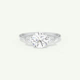 1.5 CT Round Cut Three Stone Moissanite Engagement Ring