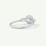 1.5 CT Round Cut Three Stone Moissanite Engagement Ring