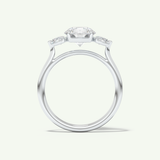1.5 CT Round Cut Three Stone Moissanite Engagement Ring