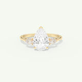 2.0 CT Pear Cut Three Stone Lab-Grown Diamond Engagement Ring