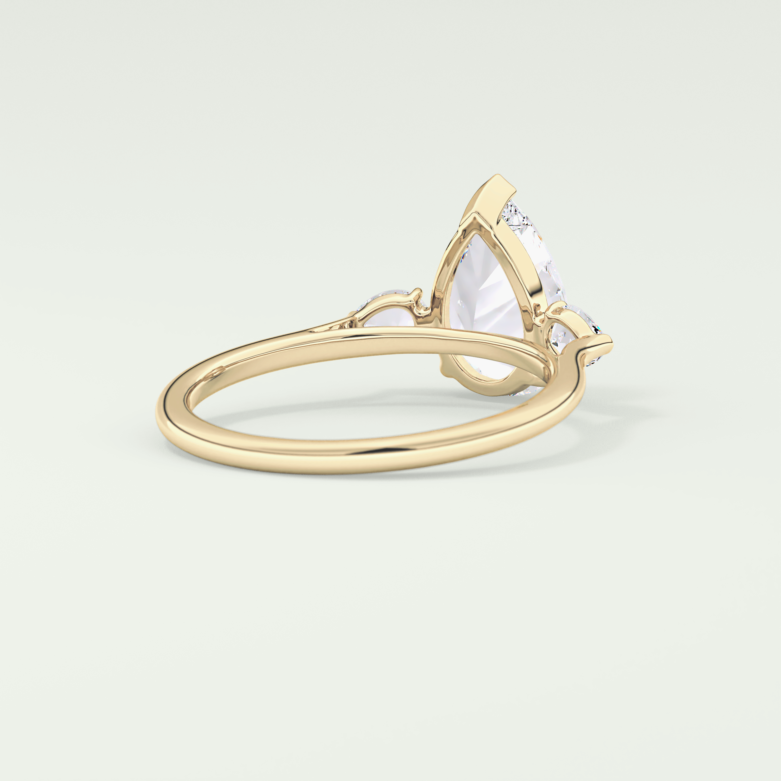 2.0 CT Pear Cut Three Stone Lab Grown Diamond Engagement Ring