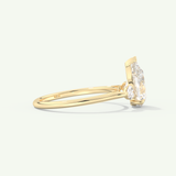 2.0 CT Pear Cut Three Stone Lab-Grown Diamond Engagement Ring