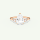 2.0 CT Pear Cut Three Stone Lab-Grown Diamond Engagement Ring