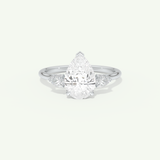 2.0 CT Pear Cut Three Stone Lab-Grown Diamond Engagement Ring