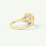 2.0 CT Round Cut Halo & Pave Split Shank Moissanite Engagement Ring