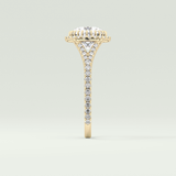 2.0 CT Round Cut Halo & Pave Split Shank Lab Grown Diamond Engagement Ring