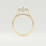 2.0 CT Round Cut Halo & Pave Split Shank Lab Grown Diamond Engagement Ring