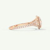 2.0 CT Round Cut Halo & Pave Lab-Grown Diamond Engagement Ring