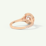 2.0 CT Round Cut Halo & Pave Split Shank Moissanite Engagement Ring