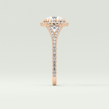 2.0 CT Round Cut Halo & Pave Split Shank Lab Grown Diamond Engagement Ring