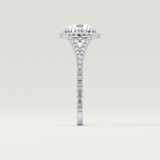 2.0 CT Round Cut Halo & Pave Split Shank Lab Grown Diamond Engagement Ring