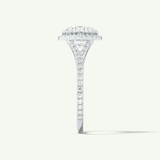 2.0 CT Round Cut Halo & Pave Split Shank Moissanite Engagement Ring