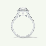2.0 CT Round Cut Halo & Pave Split Shank Moissanite Engagement Ring