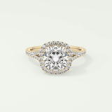 2.0 CT Cushion Cut Halo, Pave & Split Shank Lab-Grown Diamond Engagement Ring 1