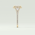 2.0 CT Cushion Cut Halo, Pave & Split Shank Lab-Grown Diamond Engagement Ring 4