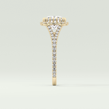 2.0 CT Cushion Cut Halo, Pave & Split Shank Lab-Grown Diamond Engagement Ring 4