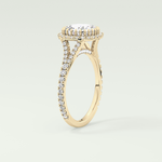 2.0 CT Cushion Cut Halo, Pave & Split Shank Lab-Grown Diamond Engagement Ring 5
