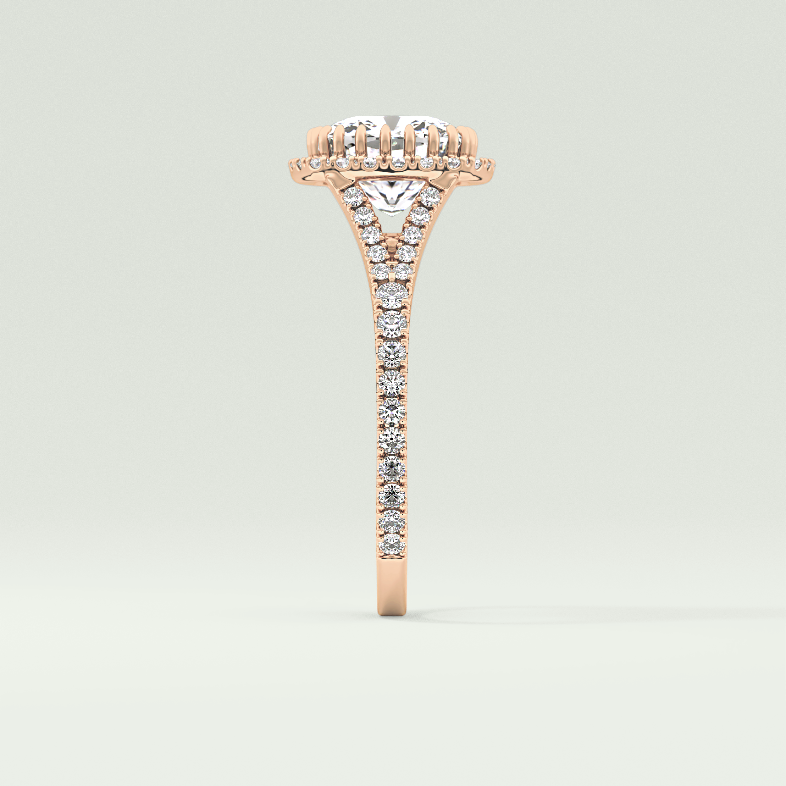 2.0 CT Cushion Cut Halo, Pave & Split Shank Lab-Grown Diamond Engagement Ring 10