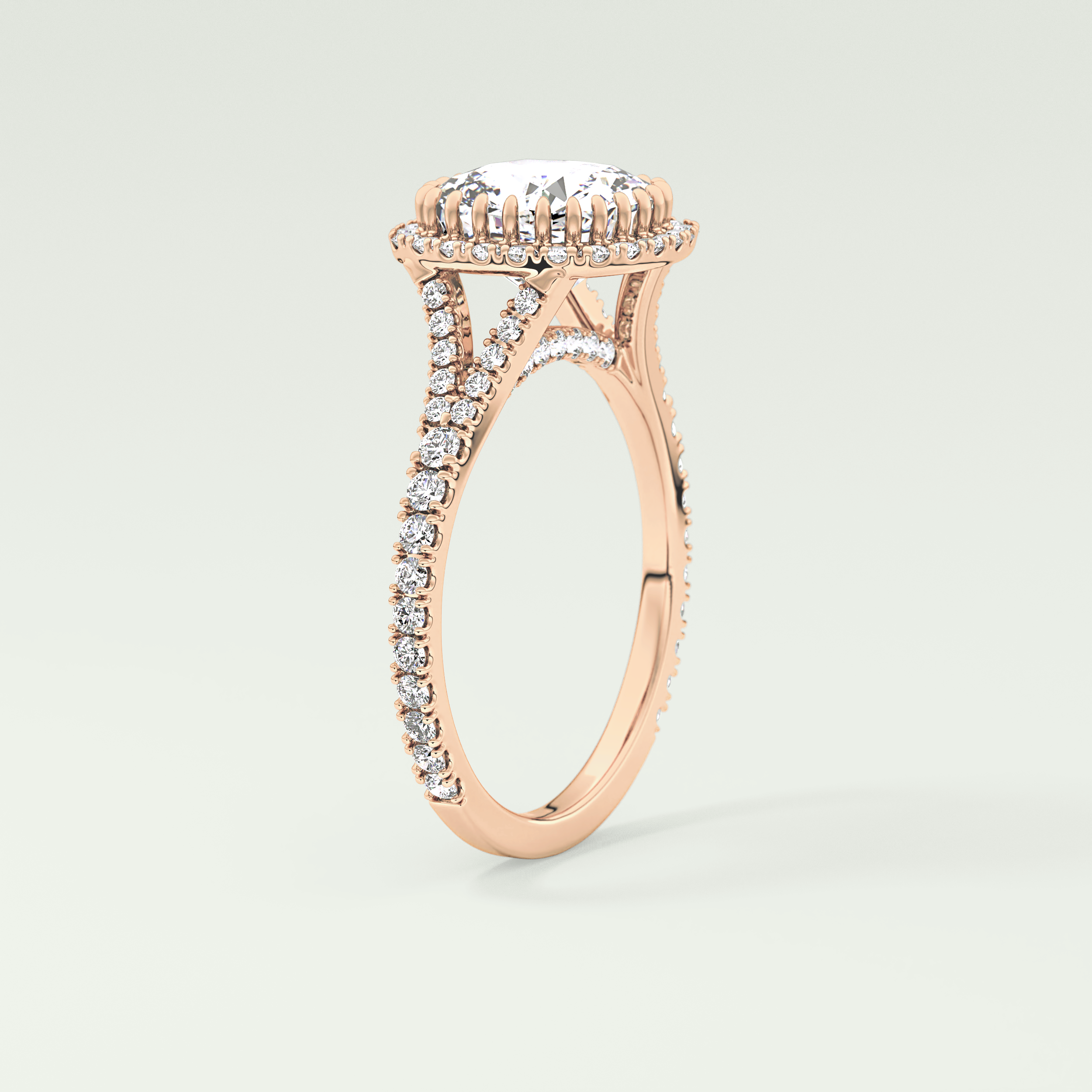 2.0 CT Cushion Cut Halo, Pave & Split Shank Lab-Grown Diamond Engagement Ring 11
