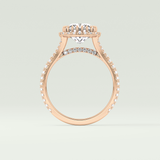 2.0 CT Cushion Cut Halo, Pave & Split Shank Lab-Grown Diamond Engagement Ring 12