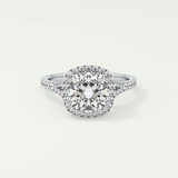 2.0 CT Cushion Cut Halo, Pave & Split Shank Lab-Grown Diamond Engagement Ring 13