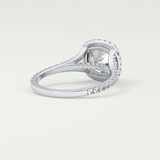 2.0 CT Cushion Cut Halo, Pave & Split Shank Lab-Grown Diamond Engagement Ring 14