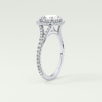 2.0 CT Cushion Cut Halo, Pave & Split Shank Lab-Grown Diamond Engagement Ring 17