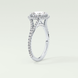 2.0 CT Cushion Cut Halo, Pave & Split Shank Lab-Grown Diamond Engagement Ring 17