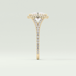 2.0 CT Oval Cut Halo & Pave Split Shank Lab-Grown Diamond Engagement Ring 4