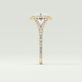 2.0 CT Oval Cut Halo & Pave Split Shank Lab-Grown Diamond Engagement Ring 4