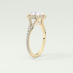 2.0 CT Oval Cut Halo & Pave Split Shank Lab-Grown Diamond Engagement Ring 5