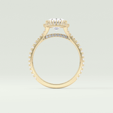 2.0 CT Oval Cut Halo & Pave Split Shank Lab-Grown Diamond Engagement Ring 6