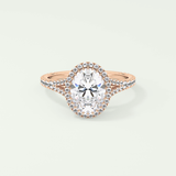 2.0 CT Oval Cut Halo & Pave Split Shank Lab-Grown Diamond Engagement Ring 7