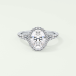 2.0 CT Oval Cut Halo & Pave Split Shank Lab-Grown Diamond Engagement Ring 13
