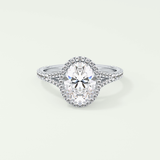 2.0 CT Oval Cut Halo & Pave Split Shank Lab-Grown Diamond Engagement Ring 13