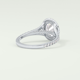2.0 CT Oval Cut Halo & Pave Split Shank Lab-Grown Diamond Engagement Ring 14
