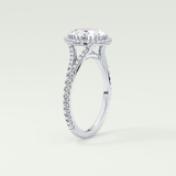 2.0 CT Oval Cut Halo & Pave Split Shank Lab-Grown Diamond Engagement Ring 17