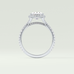 2.0 CT Oval Cut Halo & Pave Split Shank Lab-Grown Diamond Engagement Ring 18