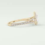 2.0 CT Pear Cut Halo & Pave Split Shank Lab-Grown Diamond Engagement Ring 3