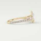 2.0 CT Pear Cut Halo & Pave Split Shank Lab-Grown Diamond Engagement Ring 3