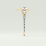 2.0 CT Pear Cut Halo & Pave Split Shank Lab-Grown Diamond Engagement Ring 4