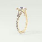2.0 CT Pear Cut Halo & Pave Split Shank Lab-Grown Diamond Engagement Ring 5
