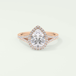 2.0 CT Pear Cut Halo & Pave Split Shank Lab-Grown Diamond Engagement Ring 7