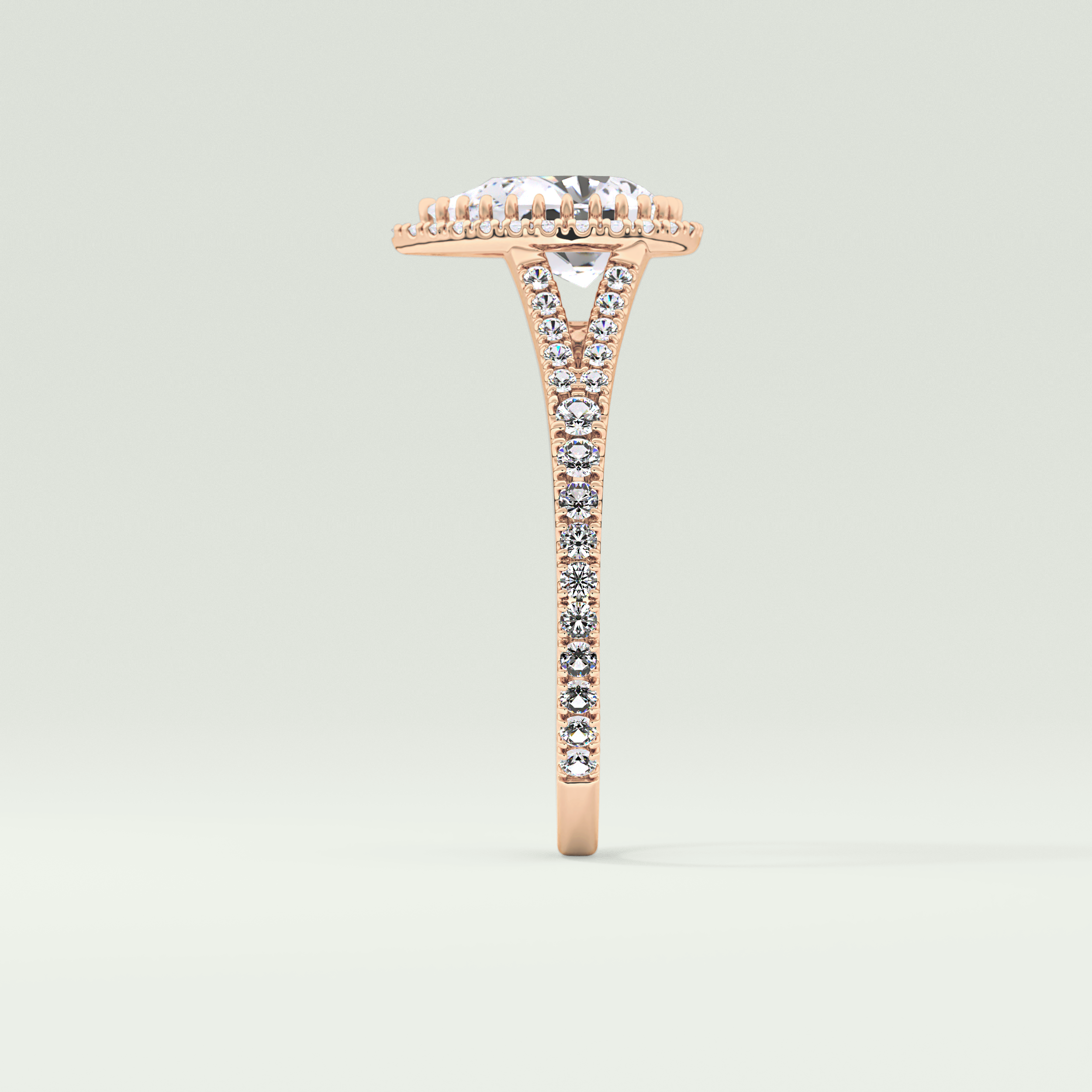 2.0 CT Pear Cut Halo & Pave Split Shank Lab-Grown Diamond Engagement Ring 10