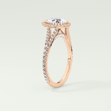 2.0 CT Pear Cut Halo & Pave Split Shank Lab-Grown Diamond Engagement Ring 11