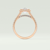 2.0 CT Pear Cut Halo & Pave Split Shank Moissanite Engagement Ring