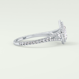 2.0 CT Pear Cut Halo & Pave Split Shank Lab-Grown Diamond Engagement Ring 15