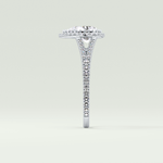 2.0 CT Pear Cut Halo & Pave Split Shank Lab-Grown Diamond Engagement Ring 16